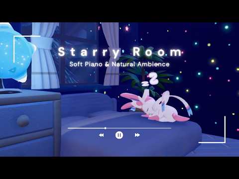 星空の下で穏やかに過ごす夜🌙 川のせせらぎとリラックスピアノ｜Relaxing Piano Ambience｜作業用・リラックス用・睡眠用BGM｜ぽこあポケモンBGM