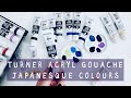 Swatching the Turner Acryl Gouache Japanesque 45 Colors Set