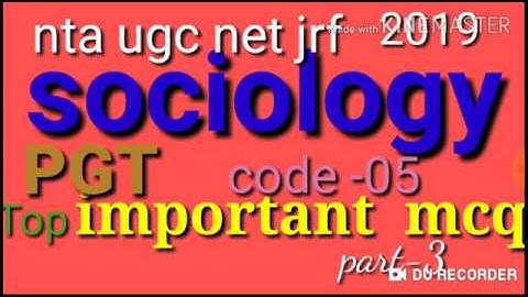 PGT 2019// sociology //nta net jrf mock test 2019