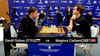 Daniil Dubov vs Magnus Carlsen| FIDE world Blitz Championship 2023 #chesschampion #chess