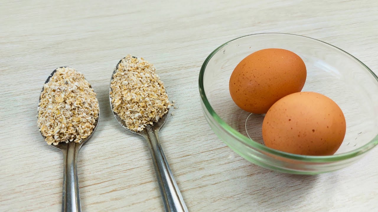 Bare 2 skjeer havregryn, 2 egg og et sunt måltid er klart!
