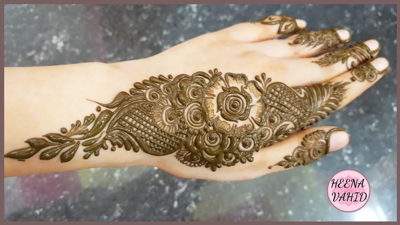 Quick and Simple Arabic henna design for EID #3 | heena vahid - YouTube