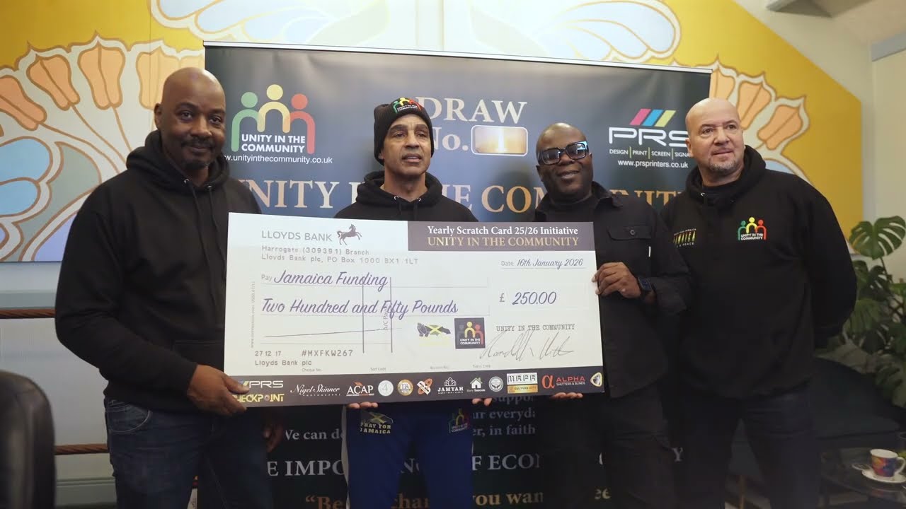 Unity In The Community Cheque Presentation | Year 3 Launch Scratch Card No. 1 (2025/2026)