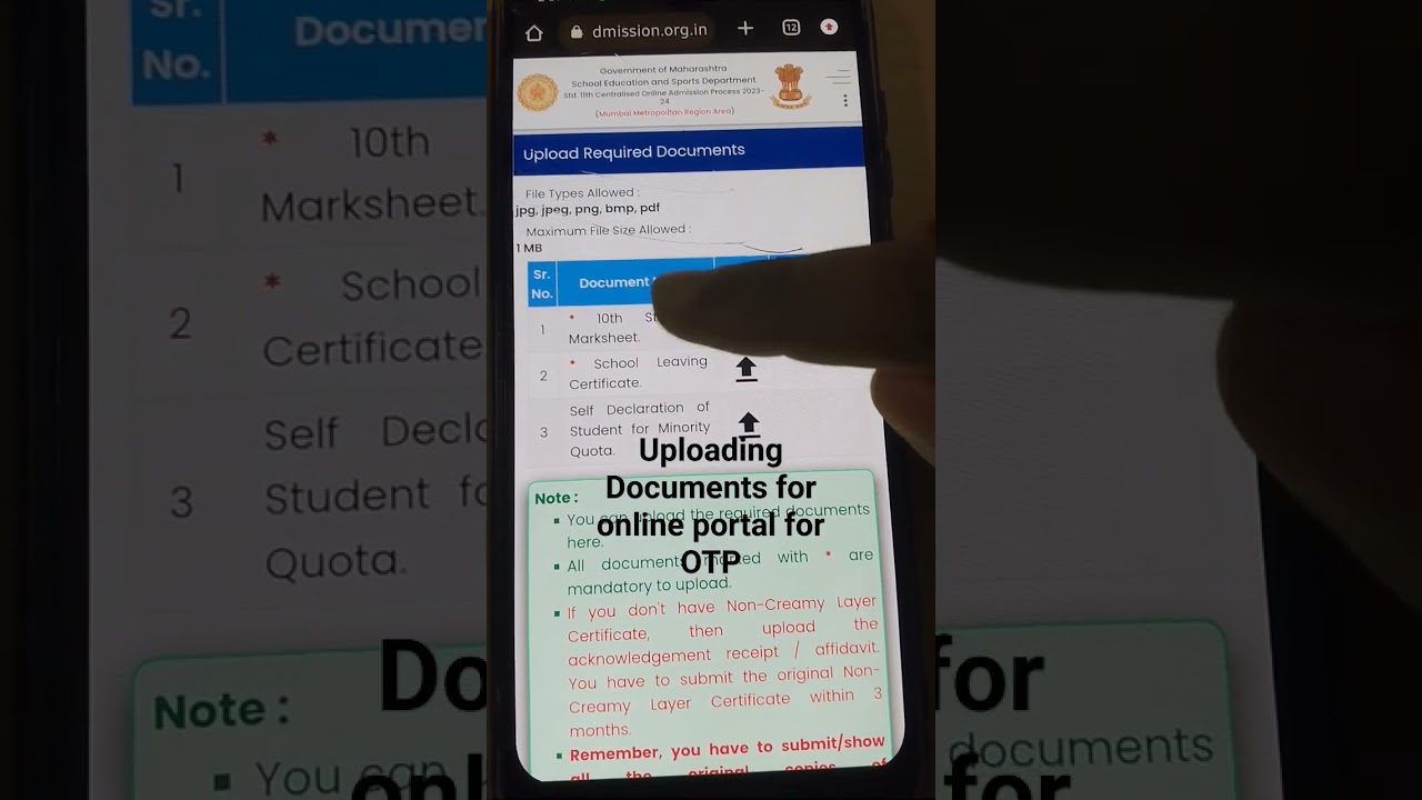 Uploading Documents for Online Portal for #fyjcadmission