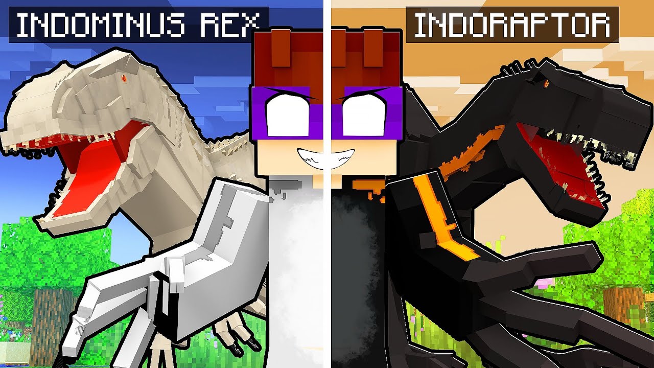 MINECRAFT... Mas sou METADE INDORAPTOR e METADE INDOMINUS-REX!!