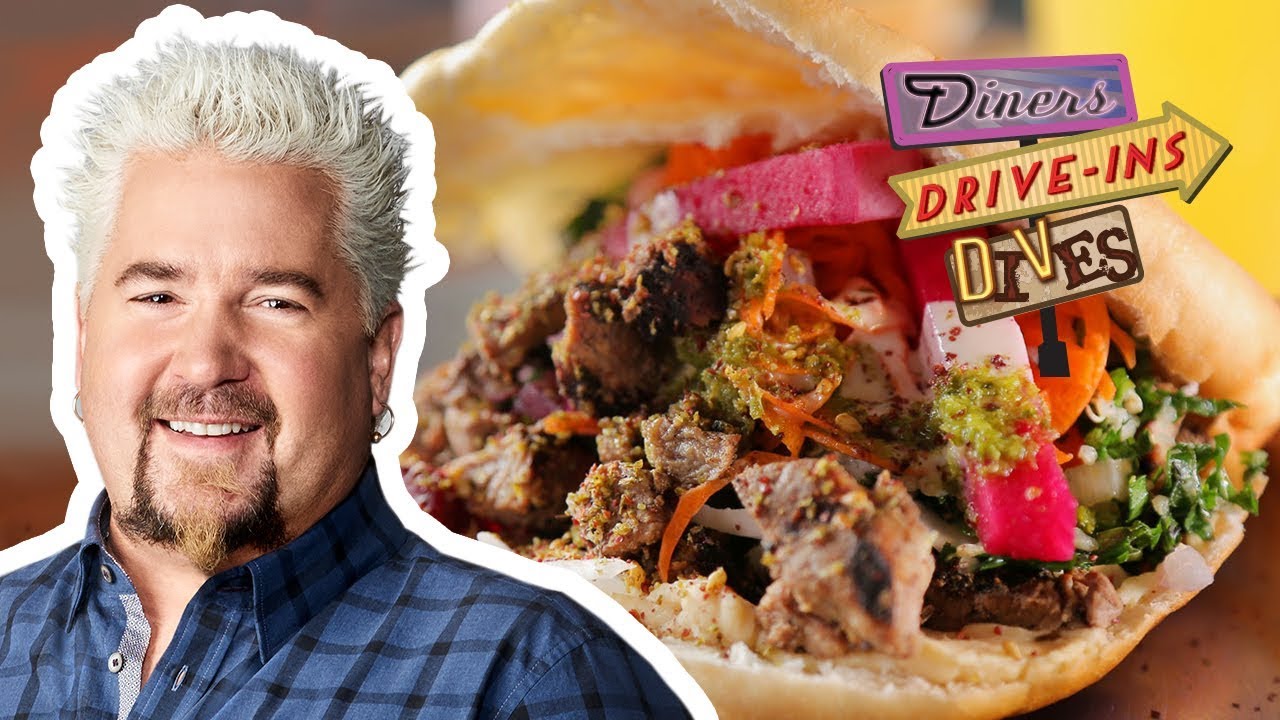 Steak Shawarma Pita with Guy Fieri | Diners, Drive-ins and Dives with Guy Fieri | Food Network