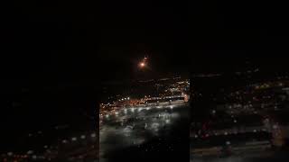 Embraer 170 PLL LOT - night take off from Krakow Airport - interior view