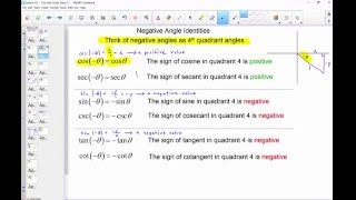 PreCalculus 4.2.12 Negative Angle Identities