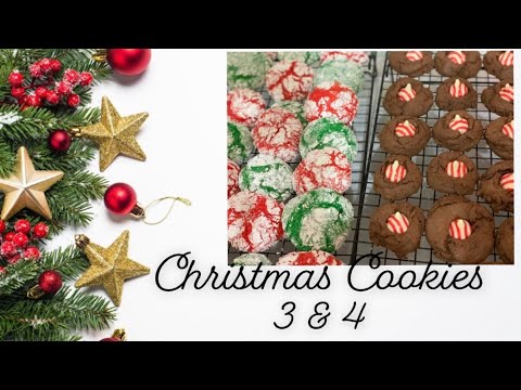 Christmas Cookies: Crinkle Christmas Cookies and Mint Thumbprint Cookies (12-13-18)