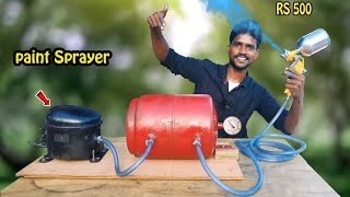 Homemade Paint Sprayer | Using Old Fridge Compressor | Mr.village vaathi