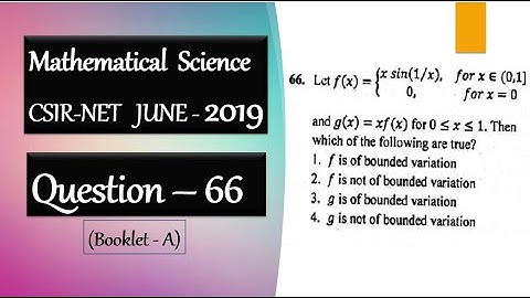 CSIR NET June 2018 Question 66 | Function Of Bounded Variation | Real Analysis