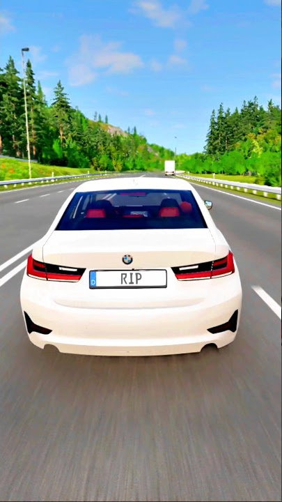 High speed bmw collided with utility trailer |teen killed | simulation