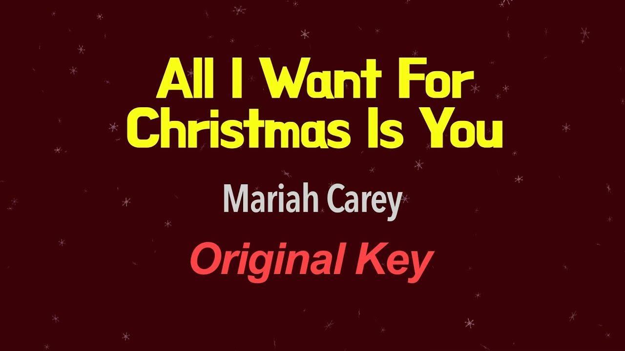 Mariah Carey All I Want For Christmas Is You Karaoke No Guide Youtube