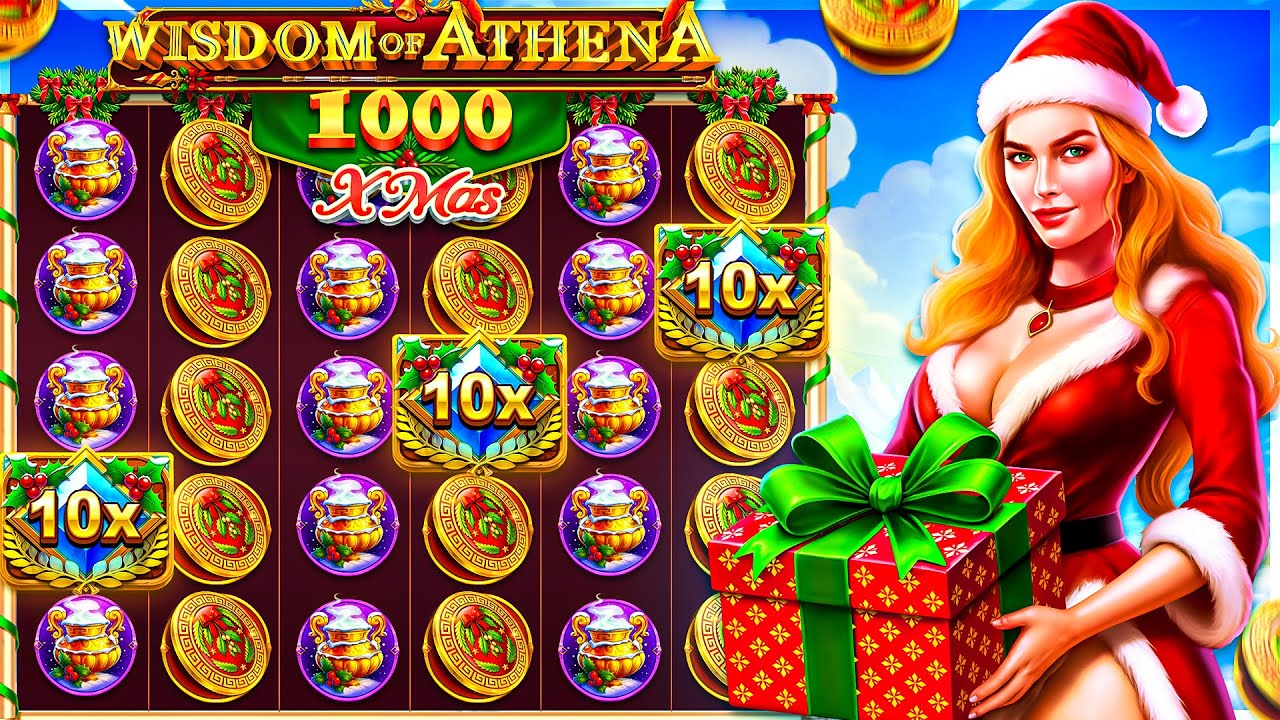 $1000 BONUS SPUN IN On WISDOM OF ATHENA 1000 XMAS SLOT!!