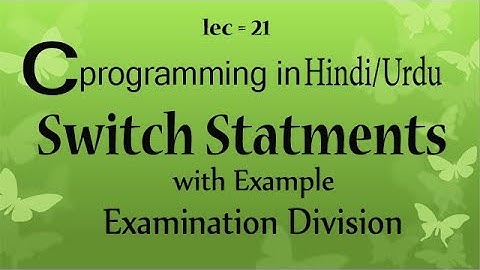 switch statements c programming in Hindi/Urdu