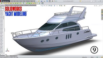 Modern Yacht 3D Design in SolidWorks Part-9 | SolidWorks Advance Surface Modeling | SW Master Course