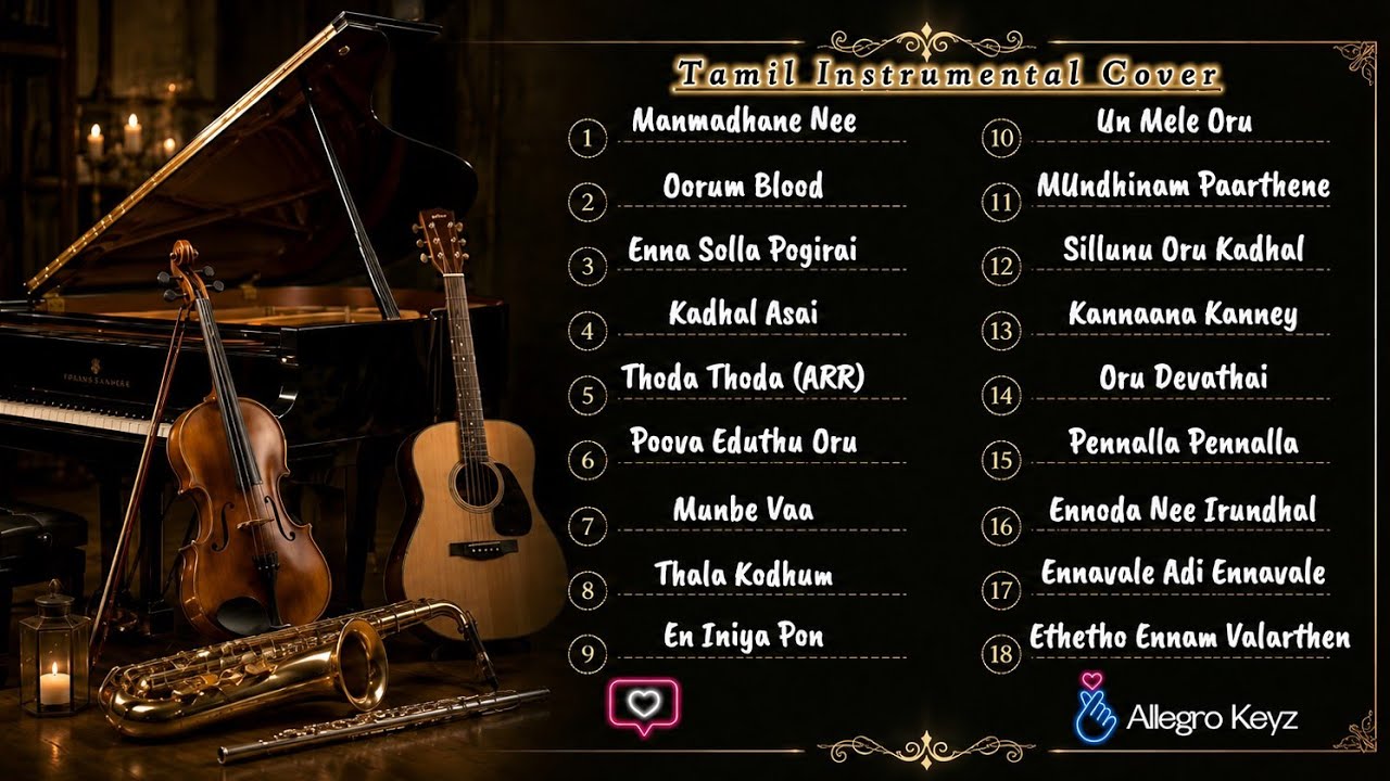 Tamil Instrumental Song Collection | Soothing Instrumental Collection | Latest Instrumental Cover