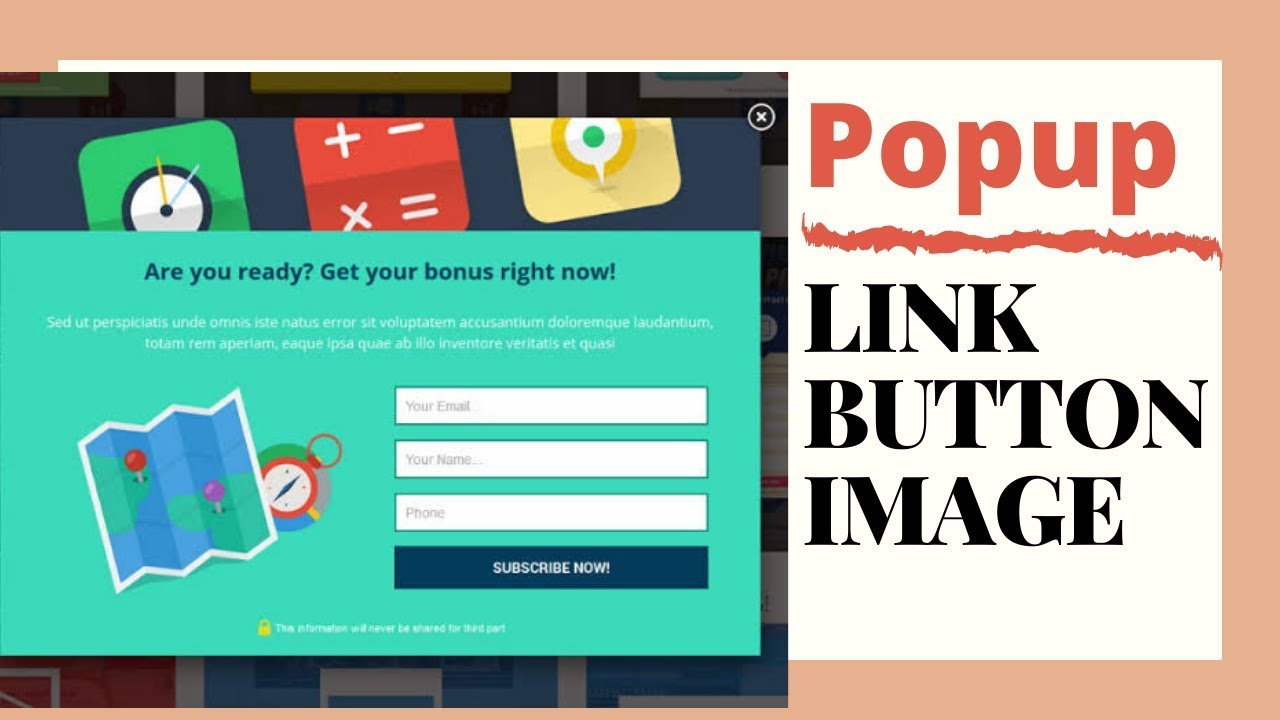 Popup maker. Pop up buttons.