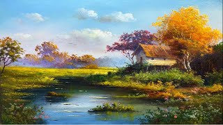 How I Paint Landscape Just By 4 Colors Oil Painting Landscape Step By Step 71 By Yasser Fayad