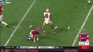 Rashaan Evans vs FSU 2017