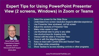 Expert Tips for Using PowerPoint Presenter View (2 screens, Windows) in Zoom or Teams