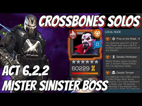 Buffed CROSSBONES Decimates Act 6.2 Mister Sinister Boss In 60 Seconds!!!