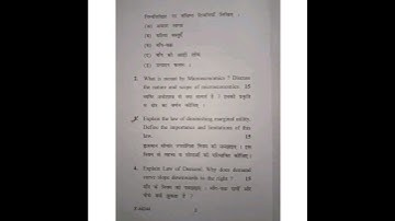 QUESTION PAPER OF MICRO ECONOMICS OF BCOM 1ST SEMESTER OF YEAR 2021