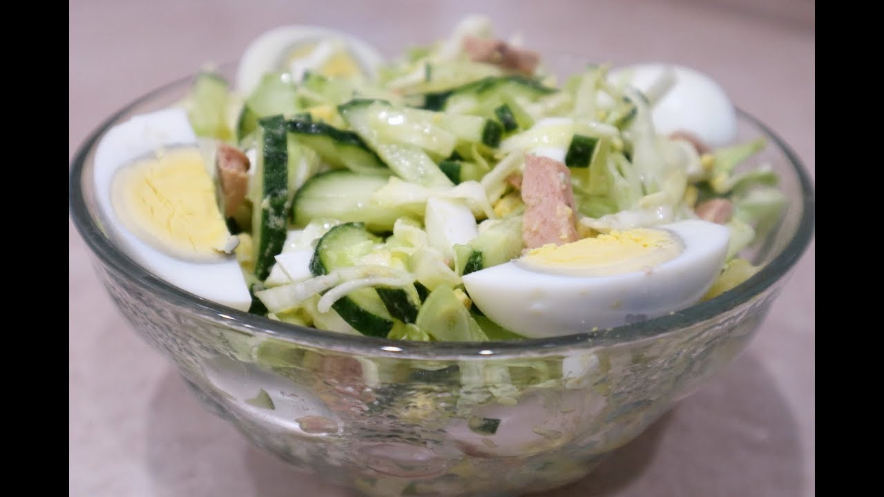 Ну, Очень Вкусный Салат с Печенью Трески/Легкий Овощной Салат без Майонеза