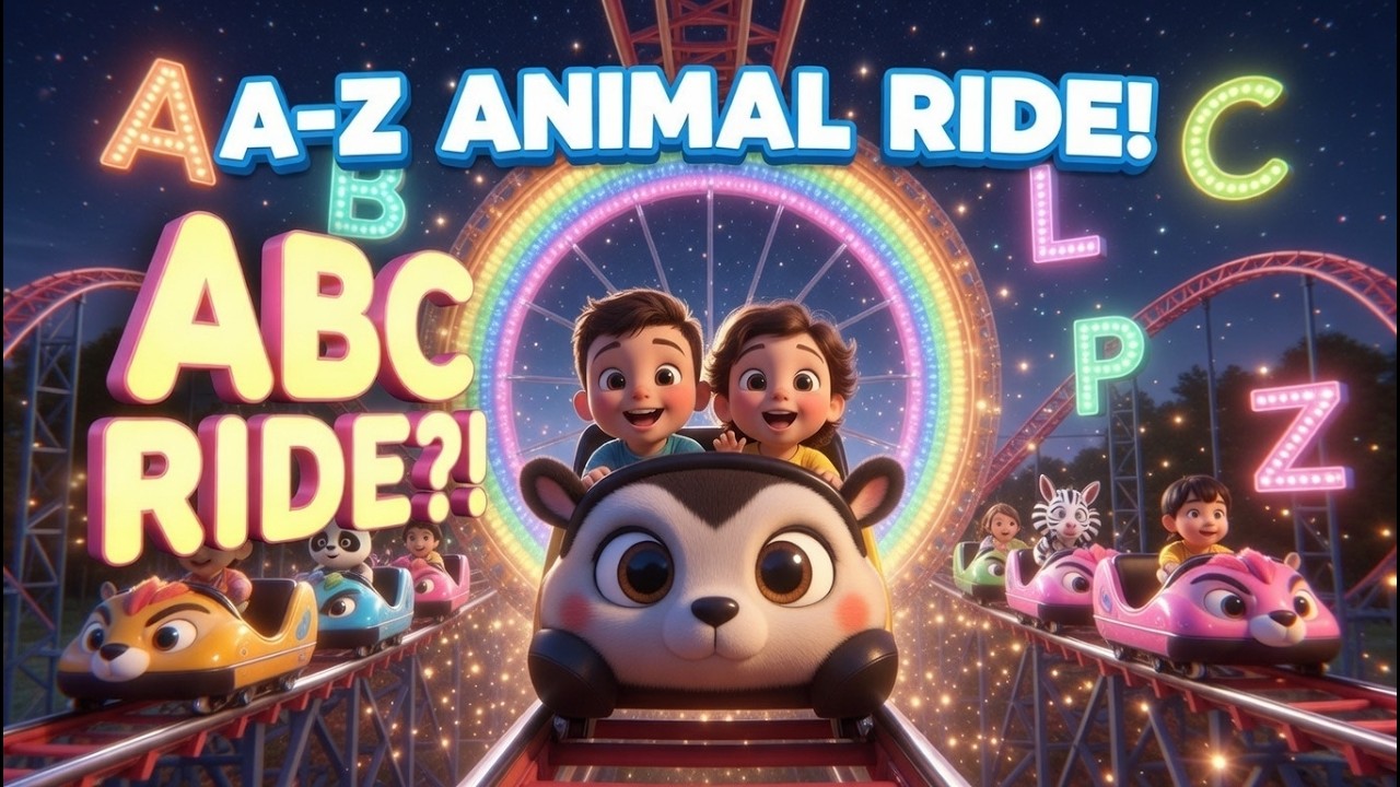 Abc|ABC RIDE?!”Animal Roller Coaster Ride 🎢 | Fun Alphabet Adventure for Kids