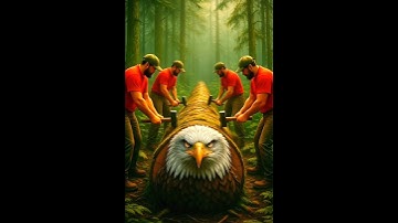 rescue bald eagles from giant log #animals #ai #funny #shorts