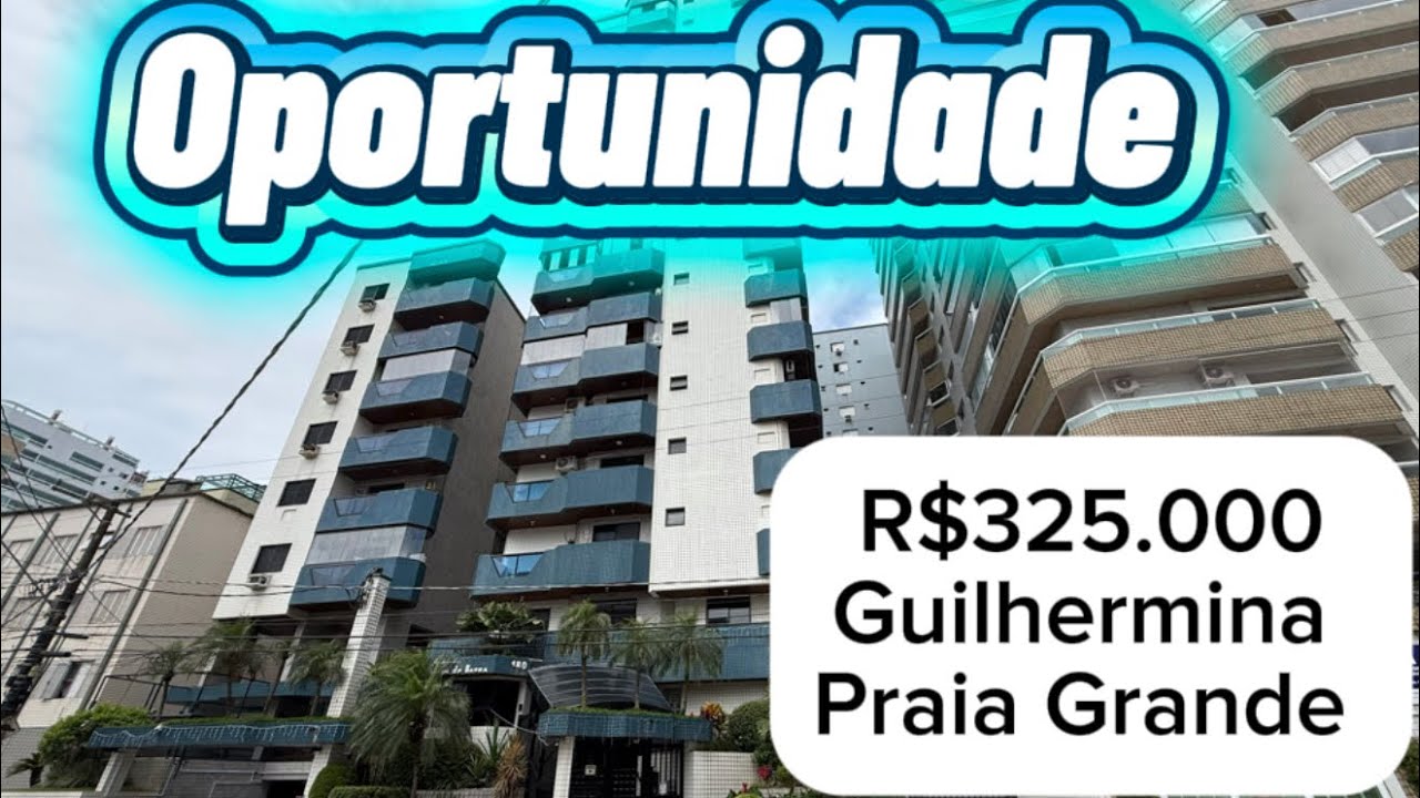 R$325.000 À vista | Guilhermina, Praia Grande | Oportunidade | 150 Metros do Mar | 1 Dorm | sacada 