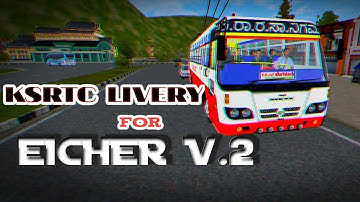 Download KSRTC livery for Eicher V.2 bus mods (bus simulator indonesia)