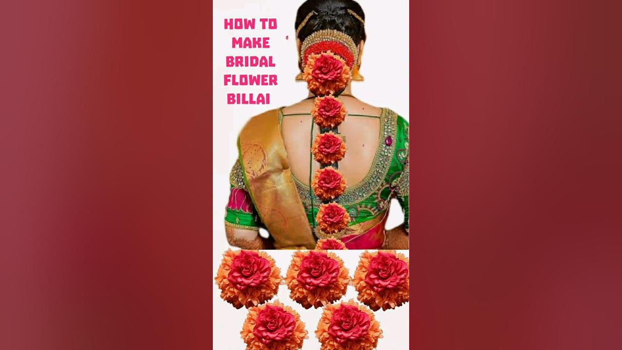 Bridal jadai billai with fresh flowers/How to make bridal flower hair accessories/pellipoolajada