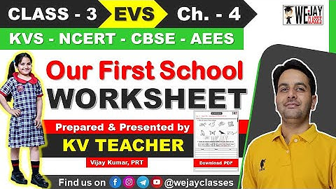 Our First School | Worksheet | Class 3 EVS | NCERT KVS AEES | #class3evsworksheet #OURFIRSTSCHOOL