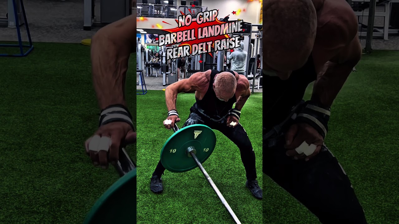 NO GRIP BARBELL LANDMINE REAR DELTS #shoulders #workout #motivation #workouttips