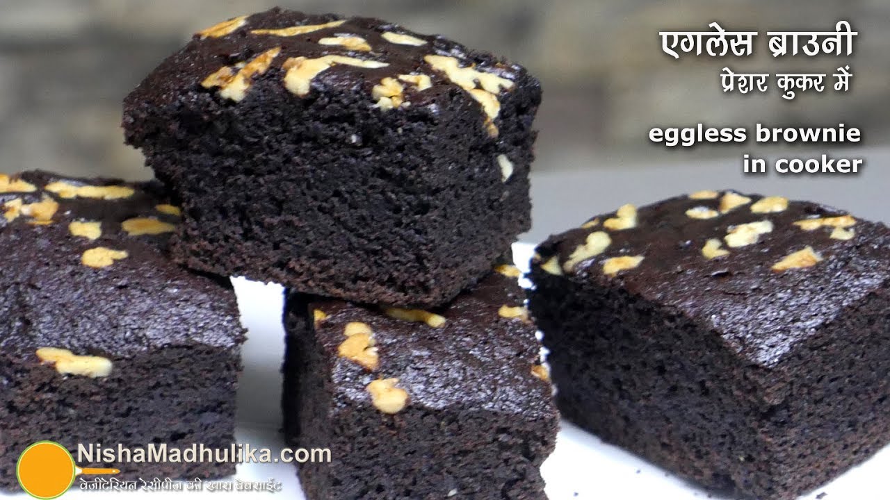 Eggless Brownie In Cooker