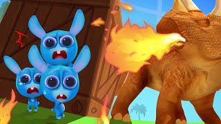 Rabbits Try To Hide From Dinosaur | Funny Cartoon For Kids | Dolly And Friends 3D | Episodes