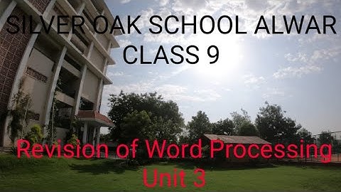 Revision of Unit 3 Word Processing Part 1