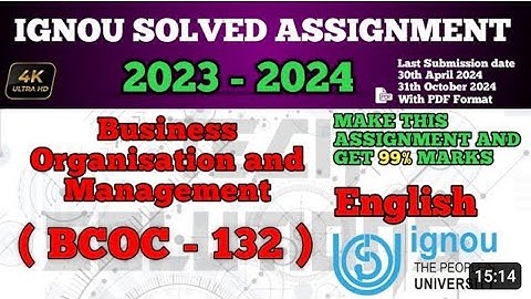 BCOC 132 SOLVED ASSIGNMENTS 2023-24 IN ENG BUSINESS ORGANISATION  BCOC-132 SOLVED ASSIGNMENT 2024