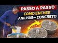 Enchendo Anilhas de Concreto do Jeito Certo Medidas do Concreto