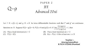 JEE Advanced 2016 Math Paper 2 (Q 9) solution | IIT JEE Maths | #jeeadvanced2016 #projecteducation