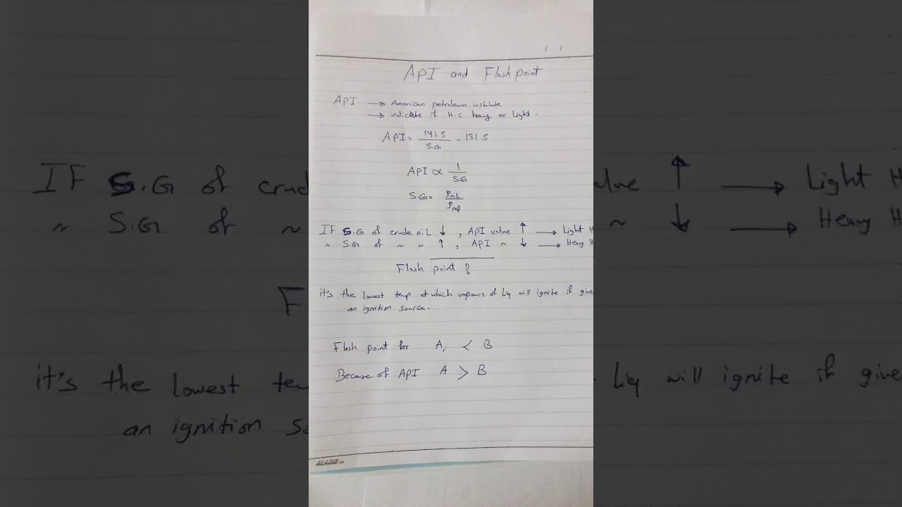 API Gravity and flash point for crude oil YouTube
