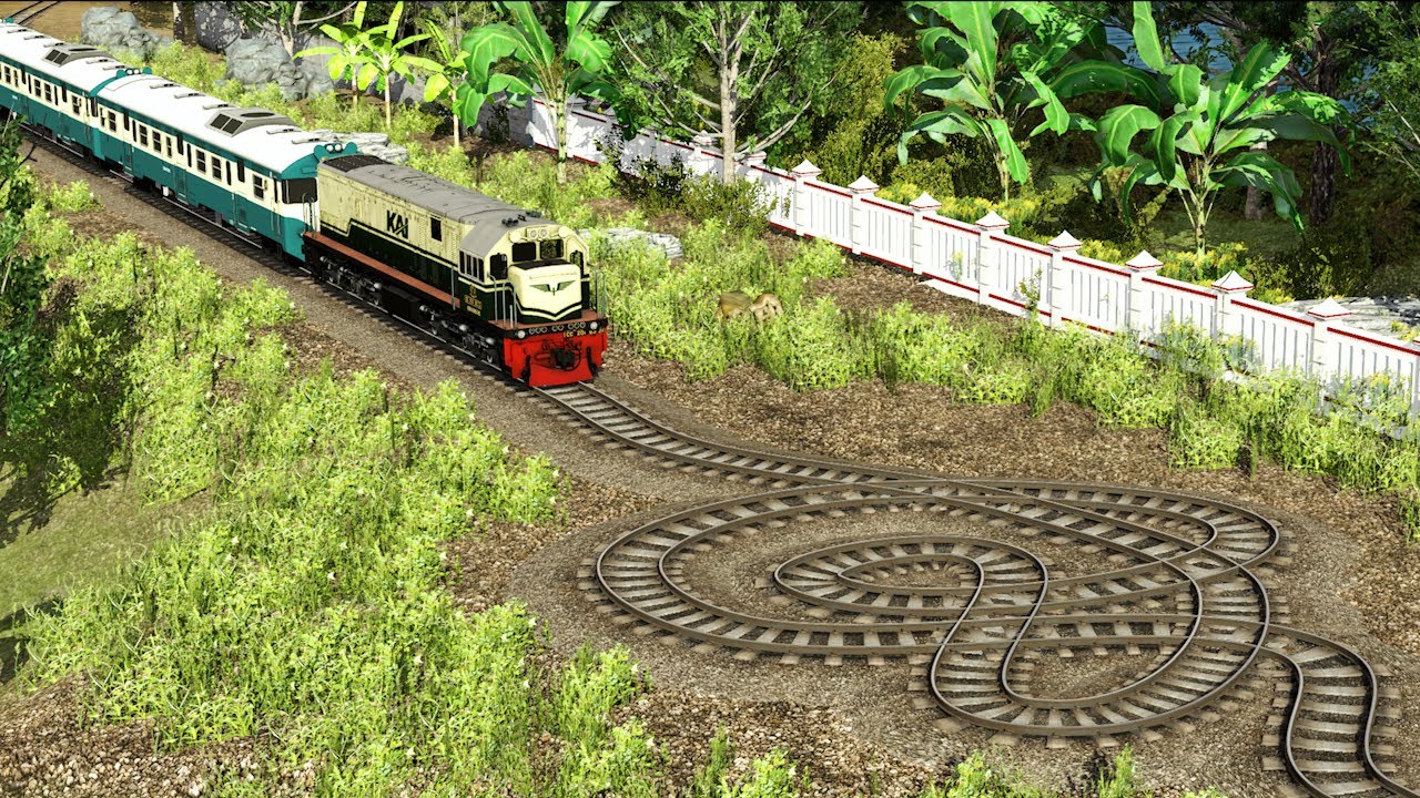 Messy Rails Kereta Api Melintasi Rel Berantakan Putar Balik | Train Crossing Messy ...