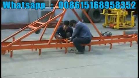 QT4 24 concrete block machine install video, brick machine assemble video