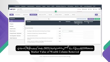 FBR Tax Return 2025 | Market Value of Wealth Column Removed