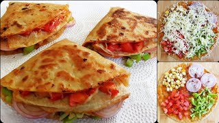 #shorts Pizza Roti Wrap Trending Wrap Breakfast Recipe Roti Recipe Leftover Roti Recipe Easy & quick