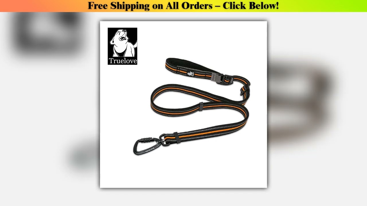 Truelove Pet Leash Hands Free Adjustable Nylon Dog Leash Material Pet Leash with Carabiner