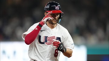 W.B.C. 2023 (Semifinals): Trea Turner 3-Run Home Run (World Feed Version & FS1 Version)