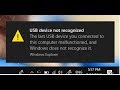 USB Device Not Recognized - The Last USB Device You Connected to This Computer Malfunctioned