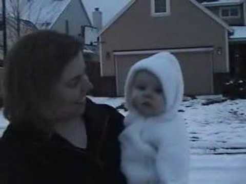 Kathryn and Mom enjoy a rare Portland snowfall